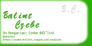 balint czebe business card